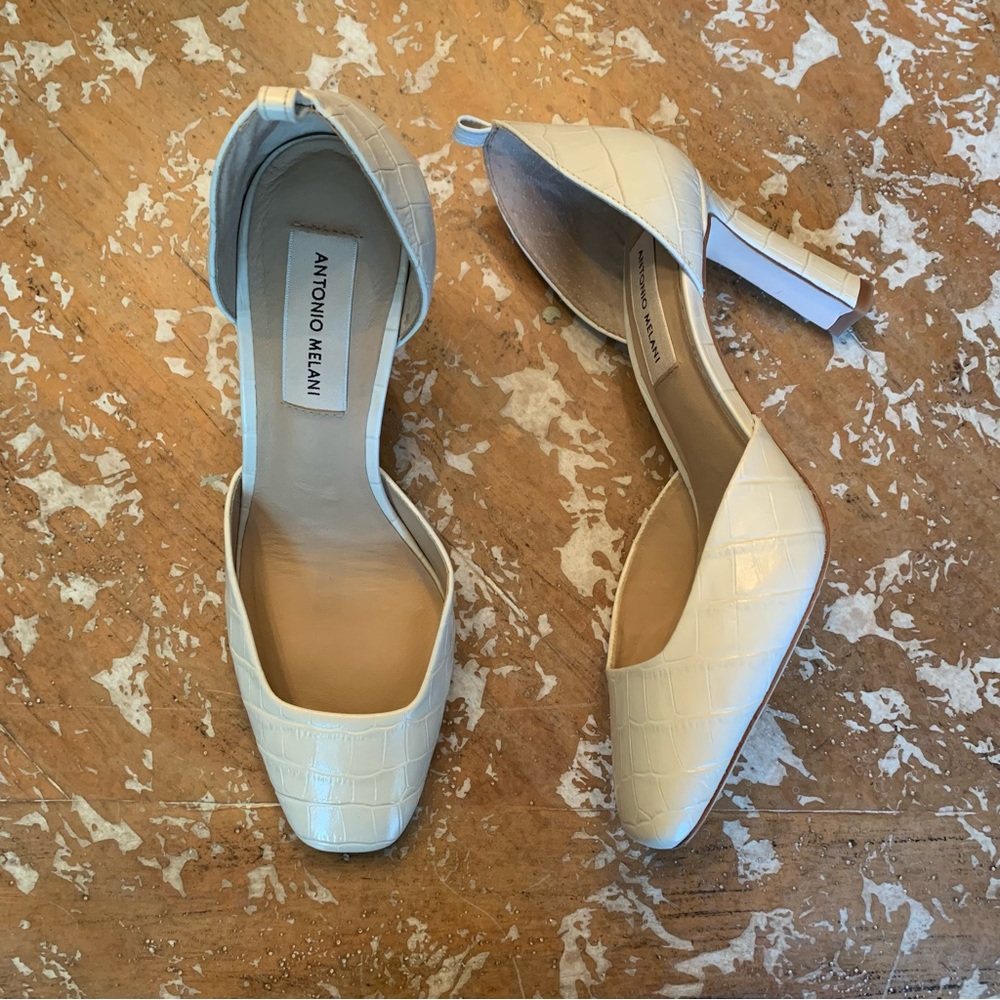 Antonio Melani Janelle Leather Croc Texture Heels
